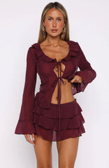Your Status Mini Skort Burgundy