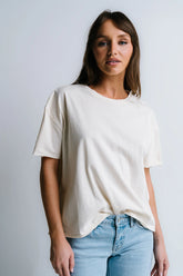 Abby Oversized Tee in Ecru